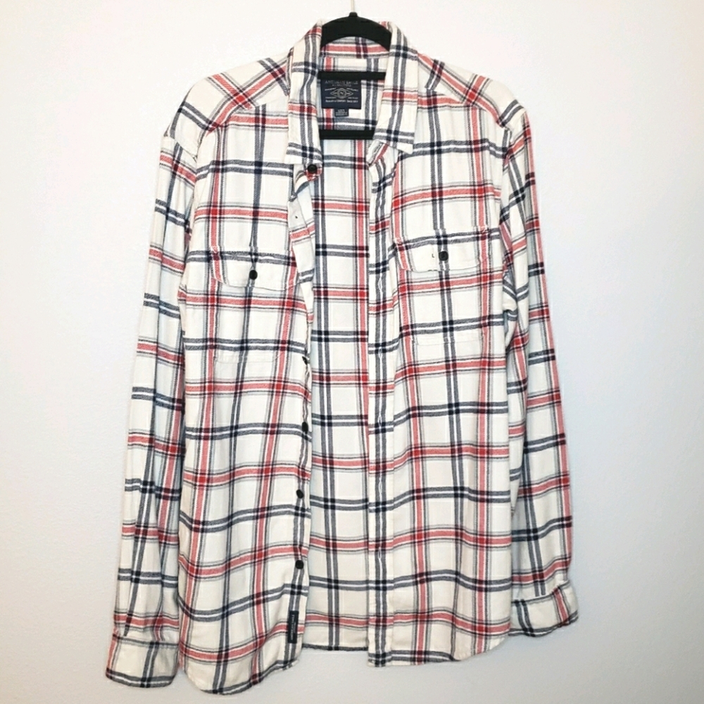 American Eagle Plaid Button Down Top